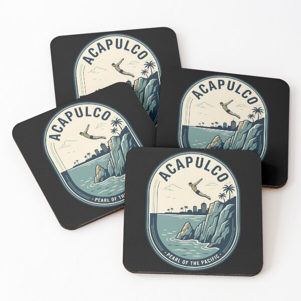 Aperçu de l'œuvre Emblème de voyage vintage Acapulco Cliff Diver Mexique créée et vendue par k3rstman1.