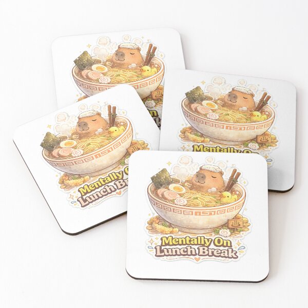 Item preview, Mentally On Lunch Break – Cute Capybara Ramen Kawaii Cartoon T-Shirt designed and sold by NarpLTD.