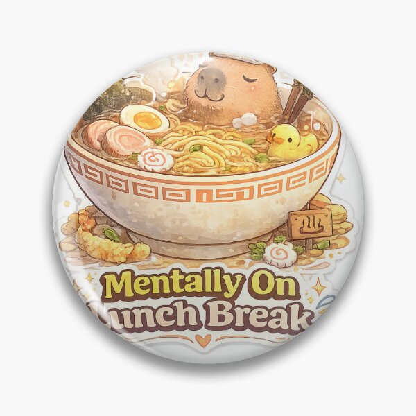 Item preview, Mentally On Lunch Break – Cute Capybara Ramen Kawaii Cartoon T-Shirt designed and sold by NarpLTD.