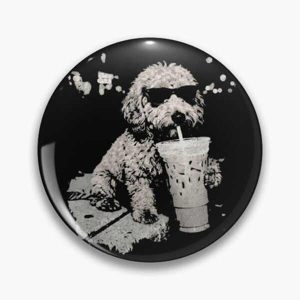 Item preview, Cool Goldendoodle Drinking Iced Coffee Cute Watercolor Dog Mom Art designed and sold by haitrieuic96.