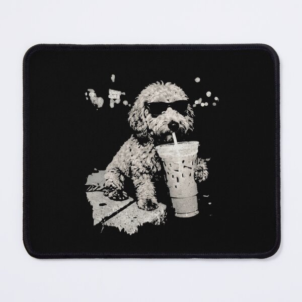 Item preview, Cool Goldendoodle Drinking Iced Coffee Cute Watercolor Dog Mom Art designed and sold by haitrieuic96.
