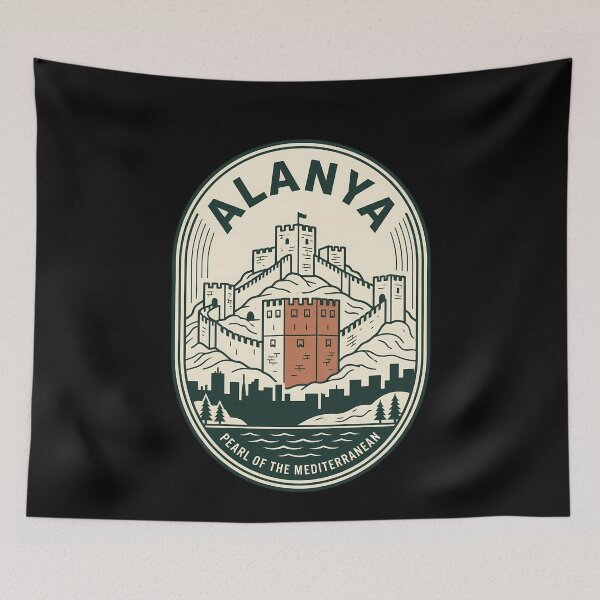 Item preview, Alanya Turkey Vintage Travel Emblem Castle Badge designed and sold by k3rstman1.