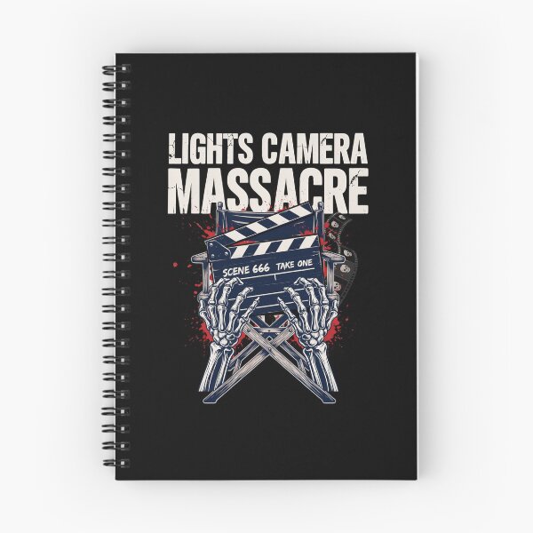 Item preview, Lights Camera Massacre, Horror Movie Director Skull Vintage Funny designed and sold by CryptReel.
