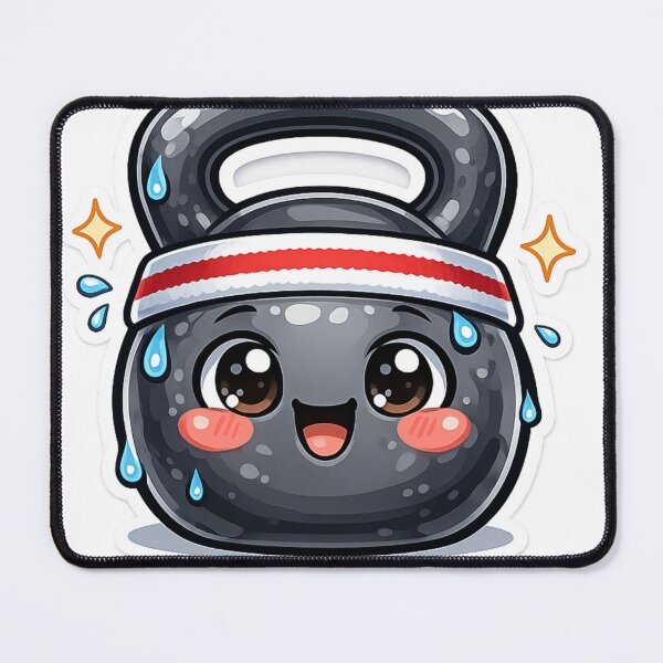 Item preview, Cute Kawaii Kettlebell Workout – Funny Gym Motivation Cartoon designed and sold by Jlespors09.