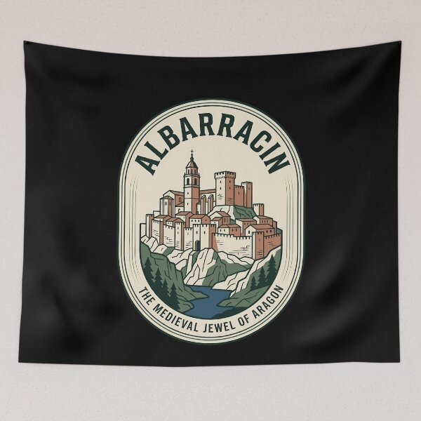 Item preview, Albarracin Spain Vintage Travel Emblem Medieval Aragon designed and sold by k3rstman1.