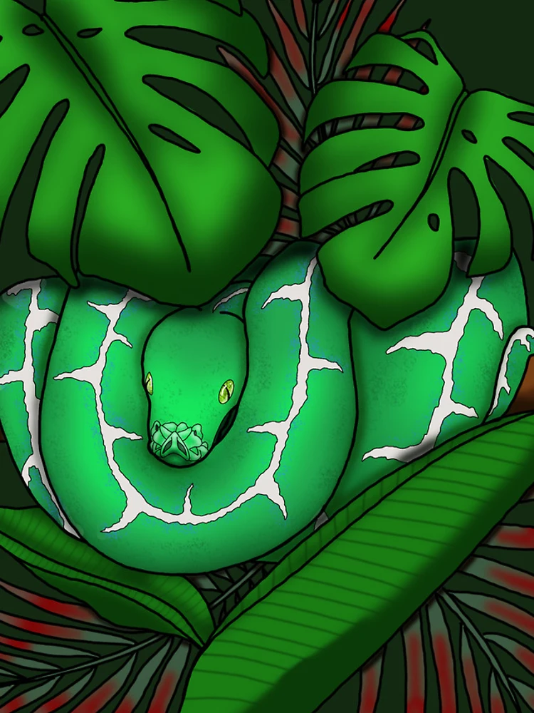 Thumbnail 4 of 4, iPhone Case, Green tree python designed and sold by DoodleScutes.