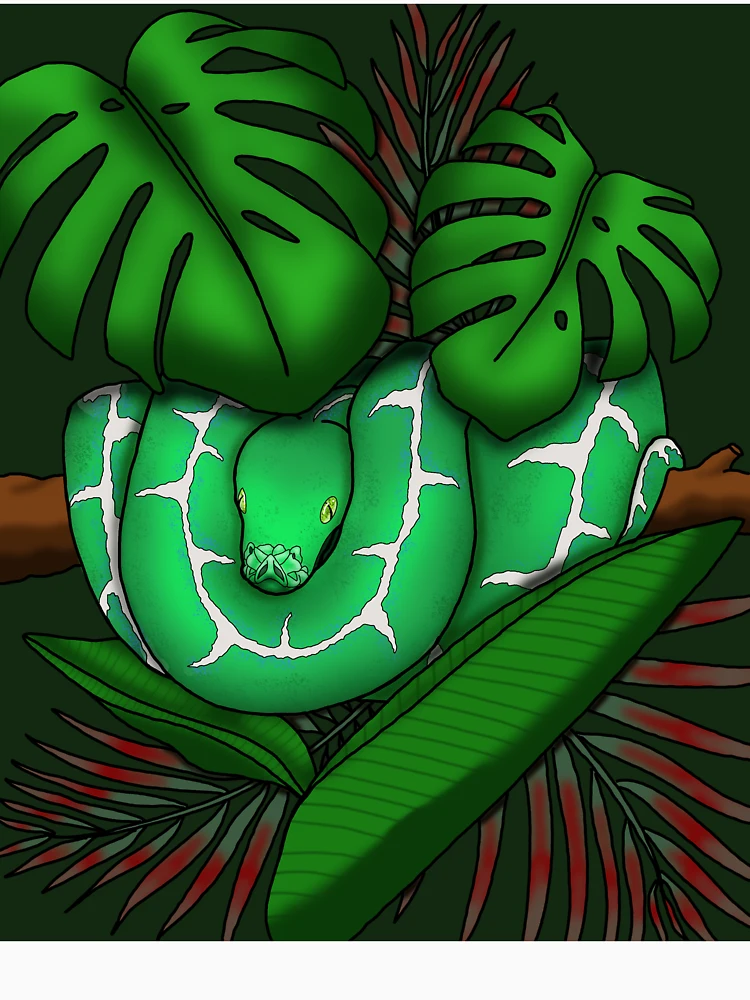 Aperçu 6 sur 6. Sweat à capuche épais avec l'œuvre Python vert créée et vendue par DoodleScutes.