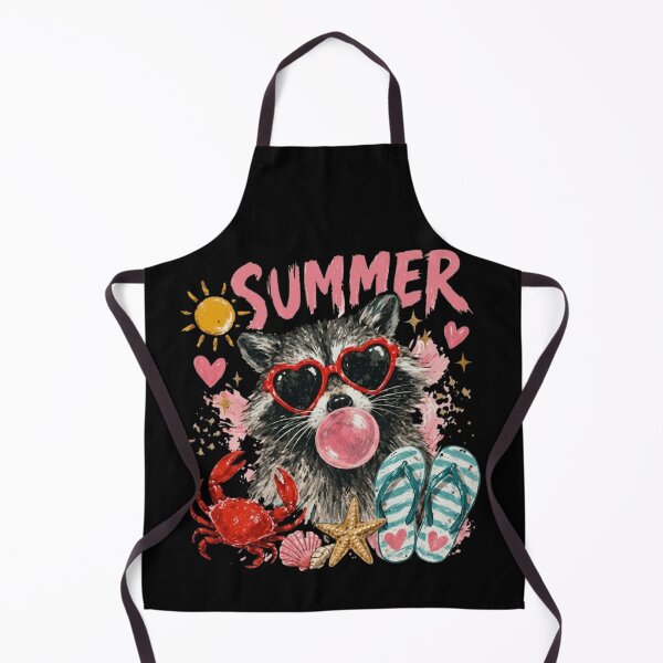 Item preview, Cute Summer Raccoon in Heart Sunglasses Blowing Bubblegum designed and sold by haitrieuic96.