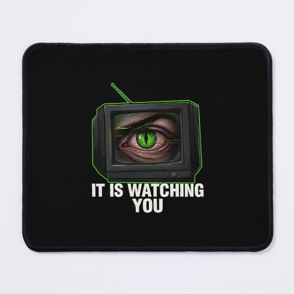 Item preview, It Is Watching You, Horror TV Eye Reptile Neon Green Conspiracy designed and sold by CryptReel.