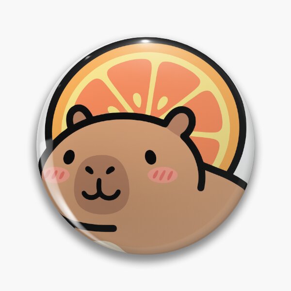 Item preview, Kawaii Capybara with Orange on Head Cute Cartoon designed and sold by Eldaz.