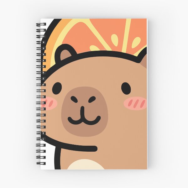 Item preview, Kawaii Capybara with Orange on Head Cute Cartoon designed and sold by Eldaz.