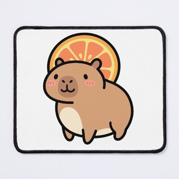 Item preview, Kawaii Capybara with Orange on Head Cute Cartoon designed and sold by Eldaz.