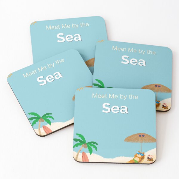 Item preview, Meet me by the sea coastal typography design  designed and sold by Krishnacre8.