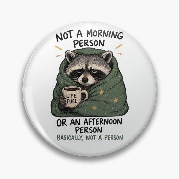 Item preview, Not a Morning Person Raccoon designed and sold by Kokoruja Shop.
