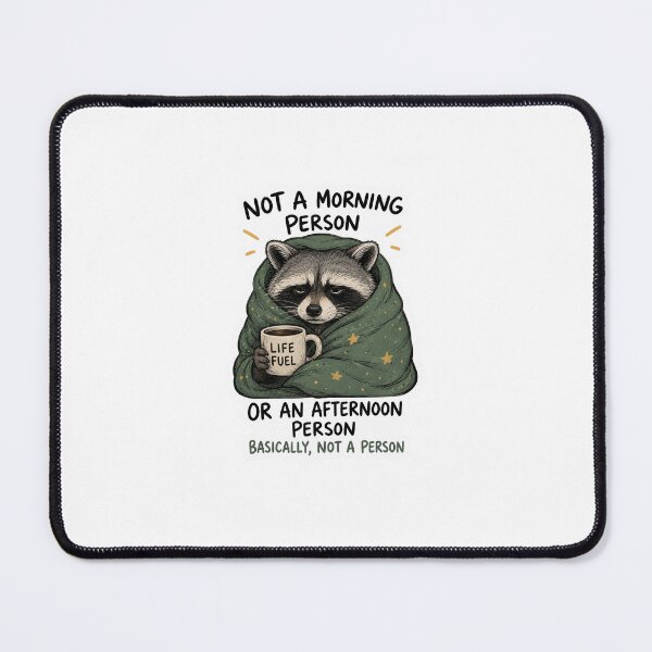 Item preview, Not a Morning Person Raccoon designed and sold by Kokoruja Shop.