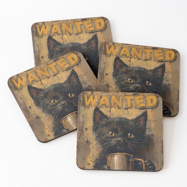 Item preview, Wanted Black Cat with Beer designed and sold by Erika Kaisersot.