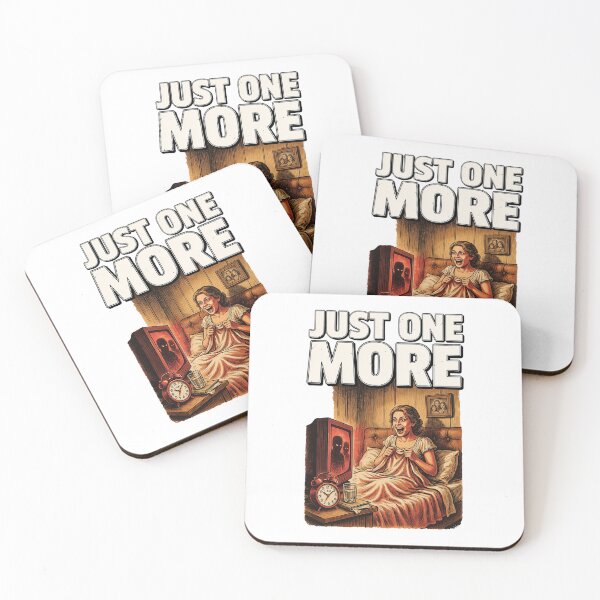 Item preview, Just One More, Horror Movie Night 3AM Funny Woman Vintage 80s designed and sold by CryptReel.