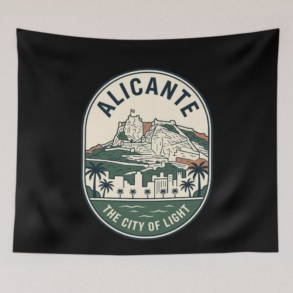 Item preview, Alicante Spain Vintage Travel Emblem Santa Barbara Castle designed and sold by k3rstman1.