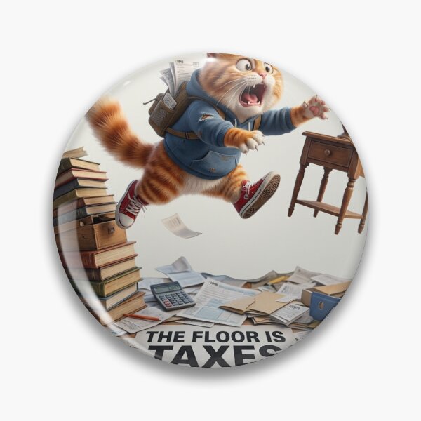 Item preview, The Floor Is Taxes | Funny Cat Meme designed and sold by Brain Cell studios.