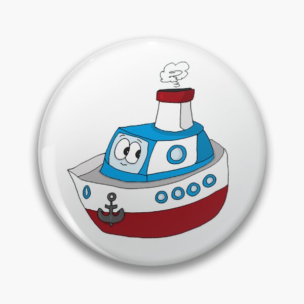 Item preview, Funny Anxious Steamboat Cartoon | Cute Boat Staying Afloat Meme Sticker designed and sold by MyxaART.