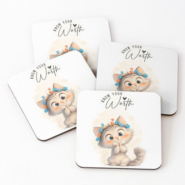 Item preview, Know Your Worth Cute Kitten designed and sold by Reshmakhan.