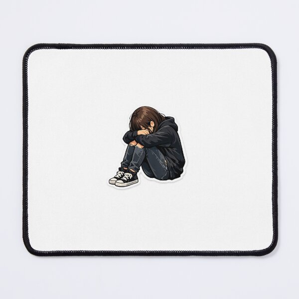 Item preview, Lonely Girl Sitting Sticker Illustration designed and sold by ACHHUU.