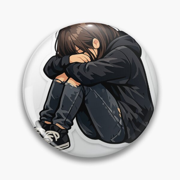 Item preview, Lonely Girl Sitting Sticker Illustration designed and sold by ACHHUU.