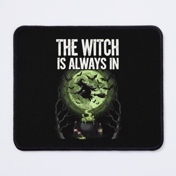 Item preview, The Witch Is Always In, Halloween Witch Cauldron Bats Vintage Horror 80s designed and sold by CryptReel.