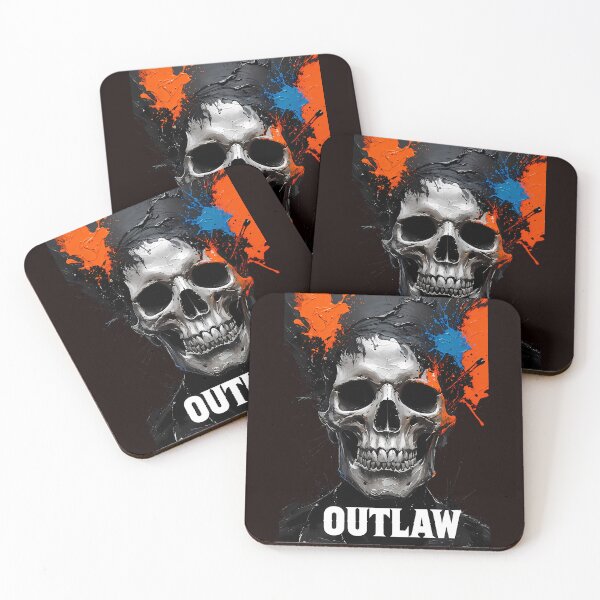 Item preview, OUTLAW Skull - Bold Expressionist Grunge Paint Splatter Art designed and sold by Structure-Blue.
