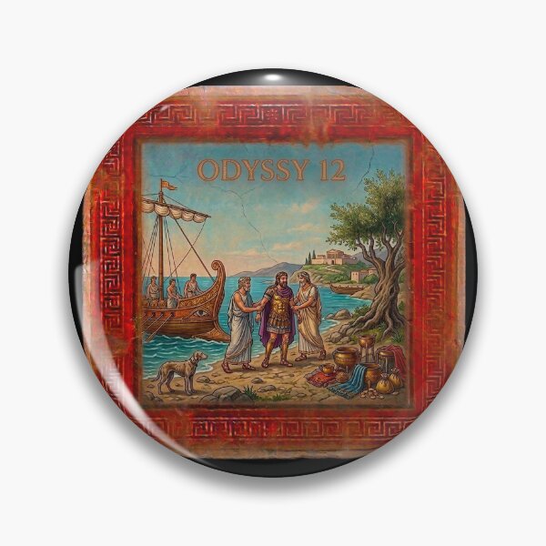 Item preview, Odyssey 12 Return to Ithaca Ancient Greek Fresco Art designed and sold by codex antique.