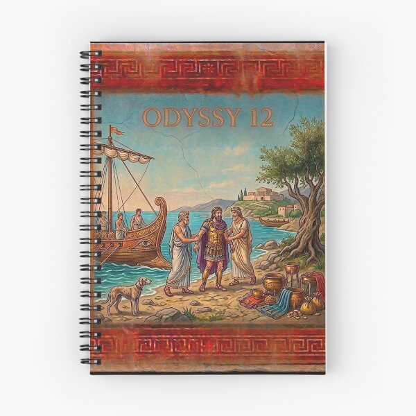 Item preview, Odyssey 12 Return to Ithaca Ancient Greek Fresco Art designed and sold by codex antique.