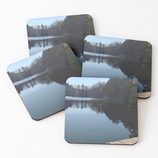 Item preview, A lake with a jetty in the forest designed and sold by JourneyLines.