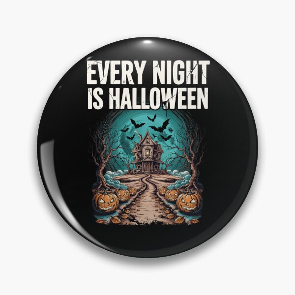 Item preview, Every Night Is Halloween, Haunted House Pumpkins Bats Vintage Horror 80s designed and sold by CryptReel.