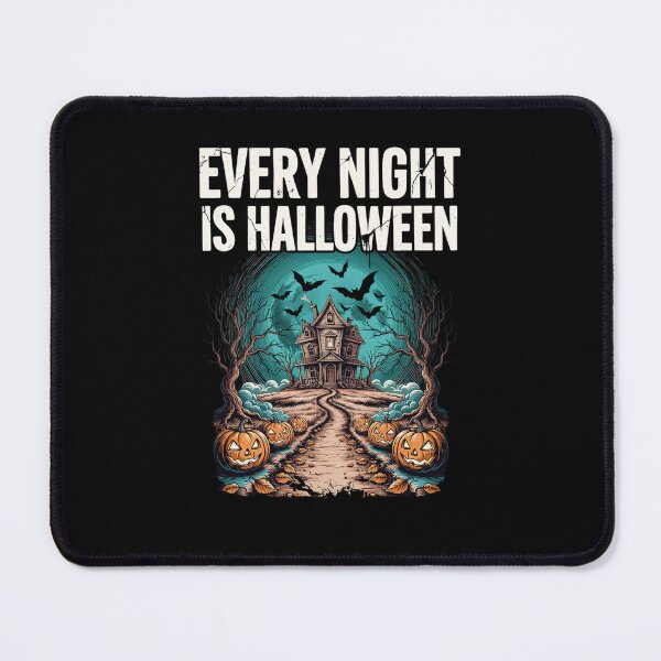 Item preview, Every Night Is Halloween, Haunted House Pumpkins Bats Vintage Horror 80s designed and sold by CryptReel.