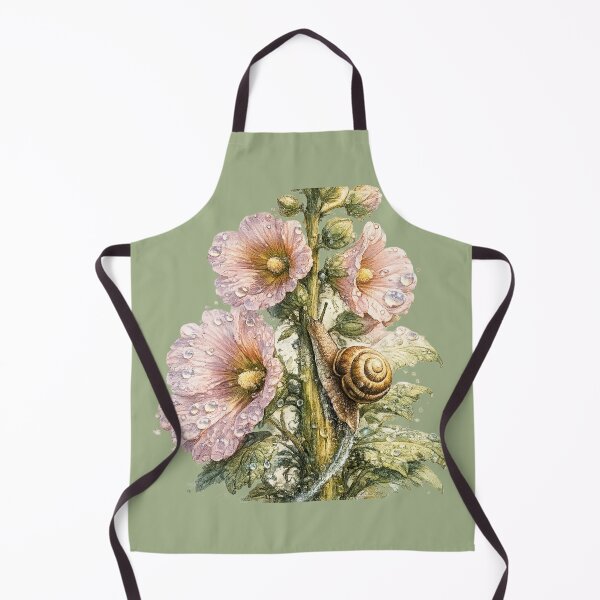 Item preview, Garden Snail & Hollyhock Watercolor | Cottagecore Botanical Illustration | Woodland Garden Art | Nature Sticker | Snail Lover Gift designed and sold by MagicMakerPh⭐⭐⭐⭐⭐.