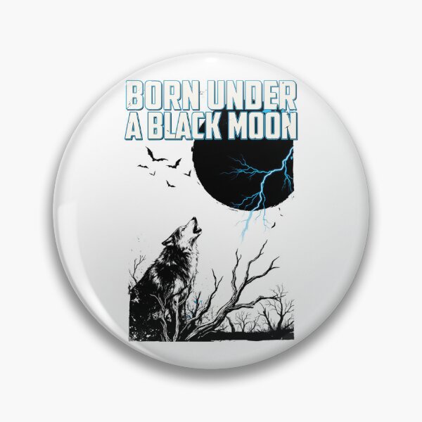 Item preview, Born Under a Black Moon, Wolf Howling Lightning Vintage Horror Underground 80s designed and sold by CryptReel.