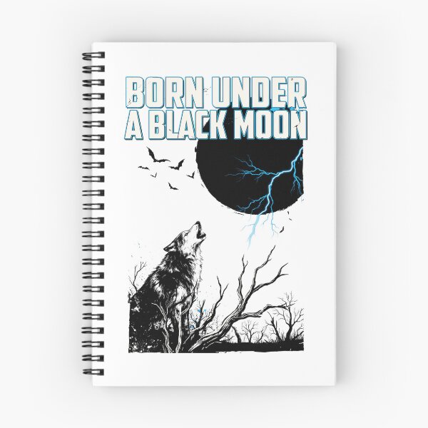 Item preview, Born Under a Black Moon, Wolf Howling Lightning Vintage Horror Underground 80s designed and sold by CryptReel.