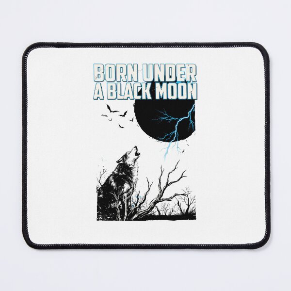 Item preview, Born Under a Black Moon, Wolf Howling Lightning Vintage Horror Underground 80s designed and sold by CryptReel.