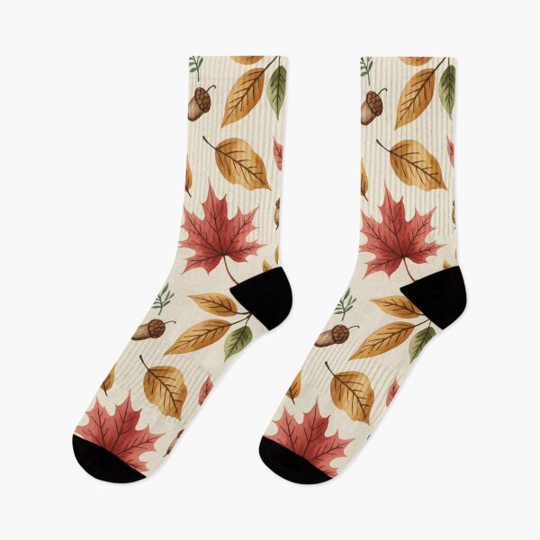 Item preview, Cosy Autumn Leaves Pattern | Red Maple Acorn Seamless Repeat designed and sold by Midnight Veil Designs.