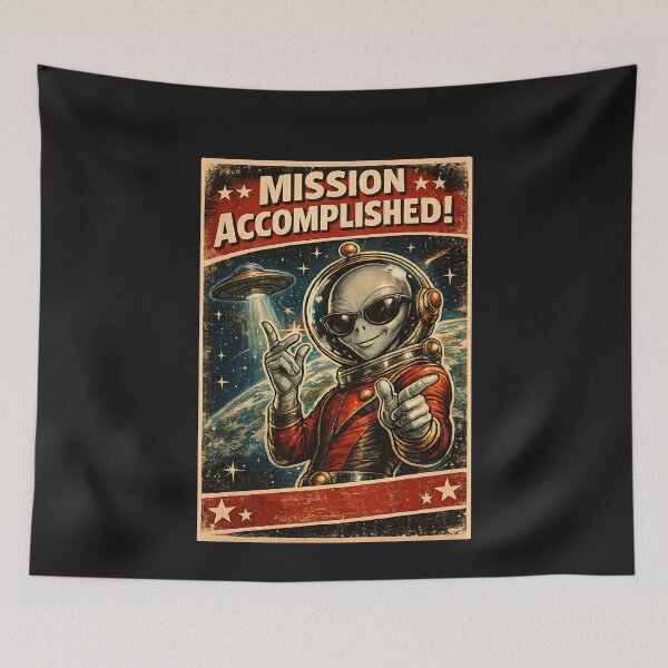 Item preview, Vintage Sci Fi UFO Mission Alien Poster designed and sold by Genius Geek.