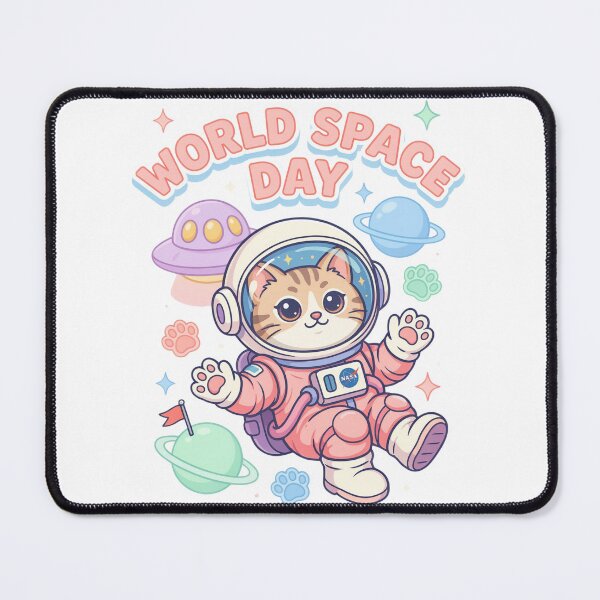Item preview, World Space Day Kawaii Cat Astronaut — Cute Space Cat UFO Planet T-Shirt V4 designed and sold by DarylWelsh2024.