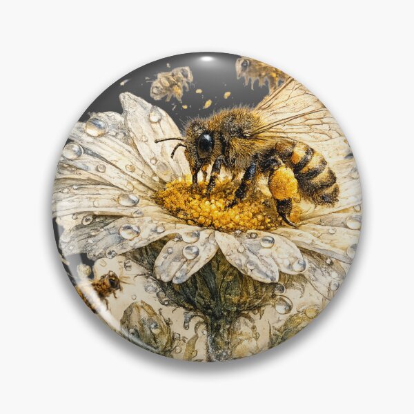 Item preview, Wild Bee & Daisy Watercolor | Botanical Pollinator Illustration | Cottagecore Garden Art | Nature Lover Gift | Bee Sticker Design designed and sold by MagicMakerPh⭐⭐⭐⭐⭐.