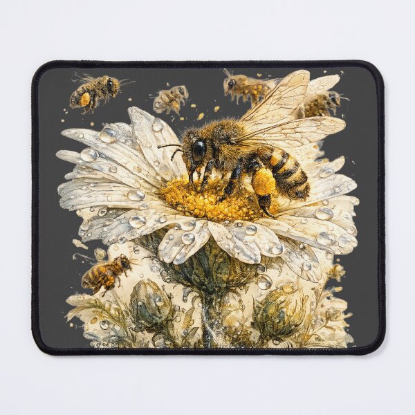 Item preview, Wild Bee & Daisy Watercolor | Botanical Pollinator Illustration | Cottagecore Garden Art | Nature Lover Gift | Bee Sticker Design designed and sold by MagicMakerPh⭐⭐⭐⭐⭐.