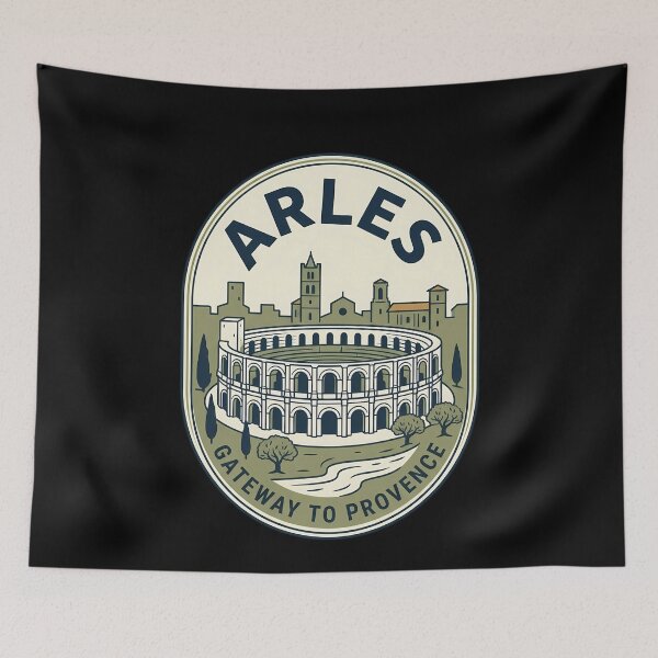 Item preview, Arles France Roman Arena Vintage Travel Emblem designed and sold by k3rstman1.