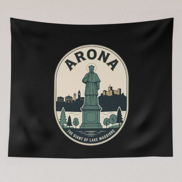 Item preview, Arona Italy Sancarlone Statue Vintage Travel Emblem designed and sold by k3rstman1.