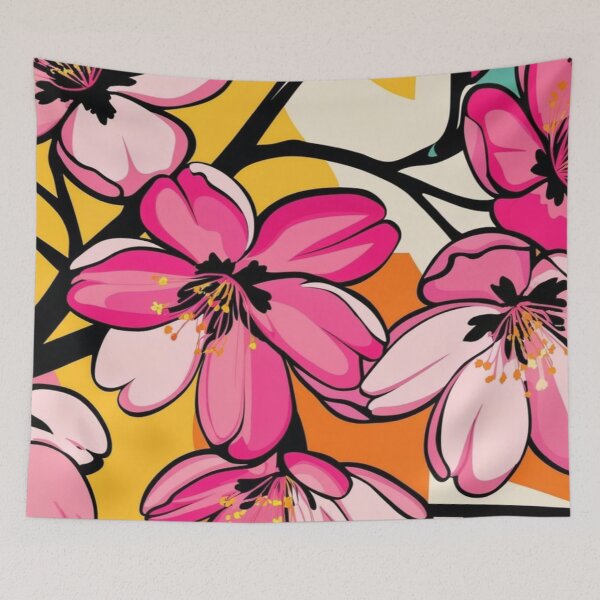 Item preview, Vibrant Pink Cherry Blossom Pop Art Design designed and sold by LYAN-STORE.