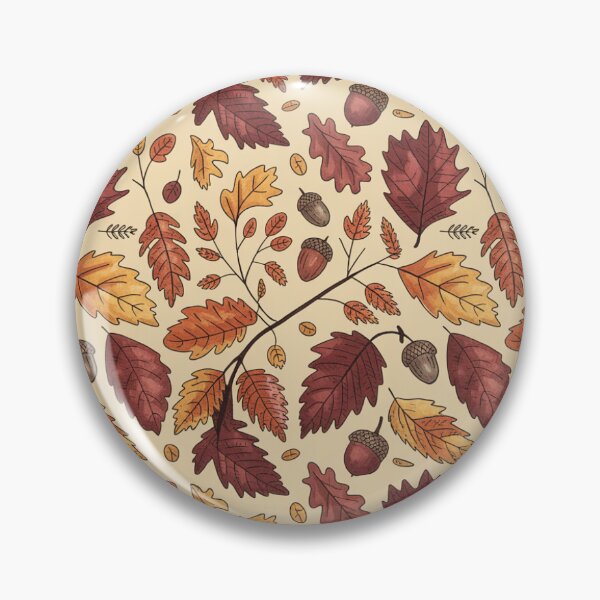 Item preview, Rich Autumn Leaves Pattern | Red Orange Maple Acorn Seamless Repeat designed and sold by Midnight Veil Designs.