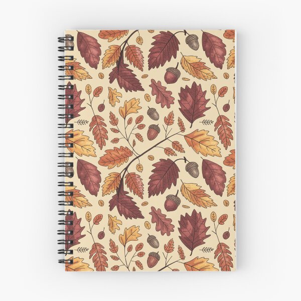 Item preview, Rich Autumn Leaves Pattern | Red Orange Maple Acorn Seamless Repeat designed and sold by Midnight Veil Designs.