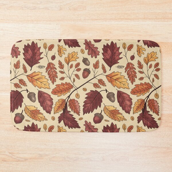 Item preview, Rich Autumn Leaves Pattern | Red Orange Maple Acorn Seamless Repeat designed and sold by Midnight Veil Designs.