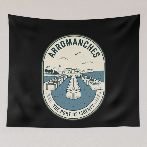 Item preview, Arromanches Normandy France Vintage Travel Emblem designed and sold by k3rstman1.